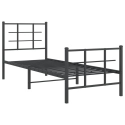 vidaXL Estructura de cama con cabecero y estribo metal negro 80x200 cm