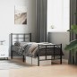 vidaXL Estructura de cama con cabecero y estribo metal negro 80x200 cm vidaXL Estructura de cama con cabecero y estribo metal negro 80x200 cm