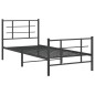 vidaXL Estructura de cama con cabecero y estribo metal negro 90x200 cm vidaXL Estructura de cama con cabecero y estribo metal negro 90x200 cm