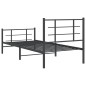 vidaXL Estructura de cama con cabecero y estribo metal negro 90x200 cm vidaXL Estructura de cama con cabecero y estribo metal negro 90x200 cm
