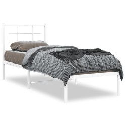 vidaXL Estructura de cama de metal con cabecero blanco 80x200 cm