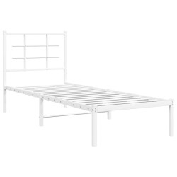 vidaXL Estructura de cama de metal con cabecero blanco 80x200 cm