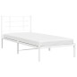 vidaXL Estructura de cama de metal con cabecero blanco 90x200 cm vidaXL Estructura de cama de metal con cabecero blanco 90x200 cm