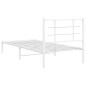 vidaXL Estructura de cama de metal con cabecero blanco 90x200 cm vidaXL Estructura de cama de metal con cabecero blanco 90x200 cm