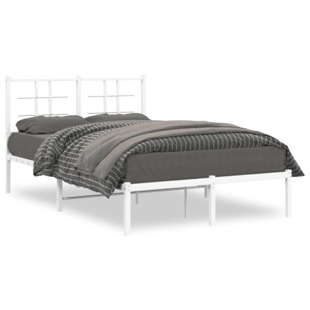 vidaXL Estructura de cama de metal con cabecero blanca 120x200 cm