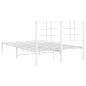 vidaXL Estructura de cama de metal con cabecero blanca 120x200 cm vidaXL Estructura de cama de metal con cabecero blanca 120x200 cm