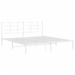 vidaXL Estructura de cama de metal con cabecero blanco 183x213 cm
