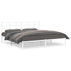 vidaXL Estructura de cama con cabecero metal blanca 200x200 cm