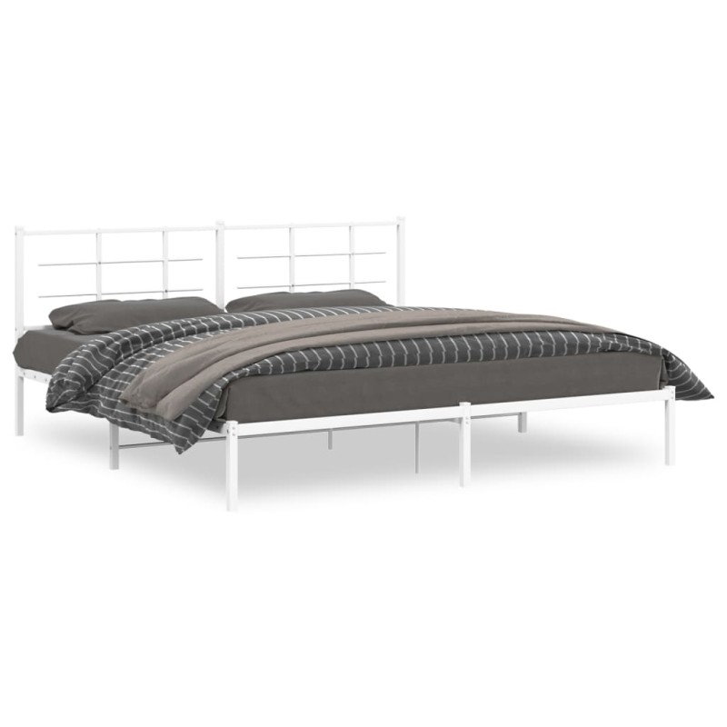 vidaXL Estructura de cama con cabecero metal blanca 200x200 cm