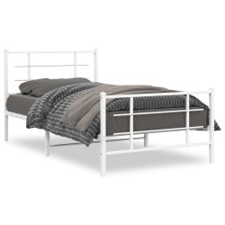vidaXL Estructura cama metal cabecero y estribo blanca 100x190 cm
