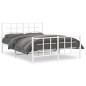 vidaXL Estructura cama metal con cabecero y estribo blanco 140x200 cm