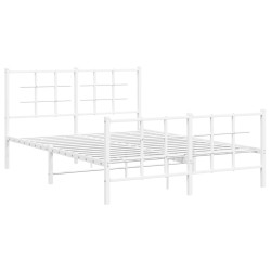 vidaXL Estructura cama metal con cabecero y estribo blanco 140x200 cm