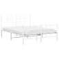 vidaXL Estructura cama metal con cabecero y estribo blanco 140x200 cm