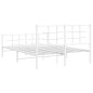 vidaXL Estructura cama metal con cabecero y estribo blanco 140x200 cm