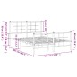 vidaXL Estructura cama metal con cabecero y estribo blanco 140x200 cm