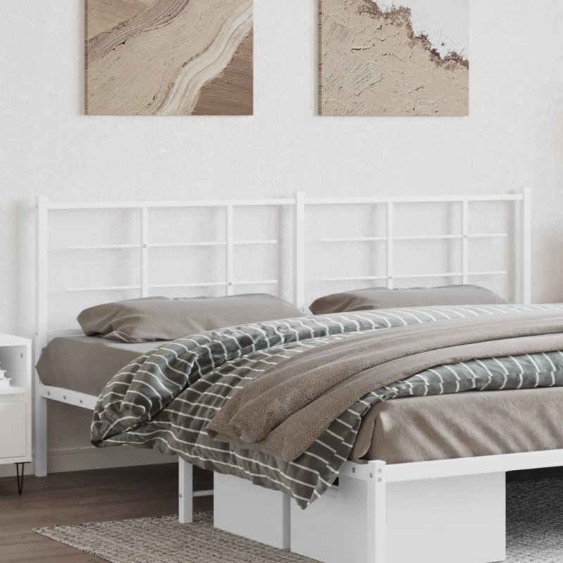 vidaXL Cabecero de metal blanco 200 cm vidaXL Cabecero de metal blanco 200 cm
