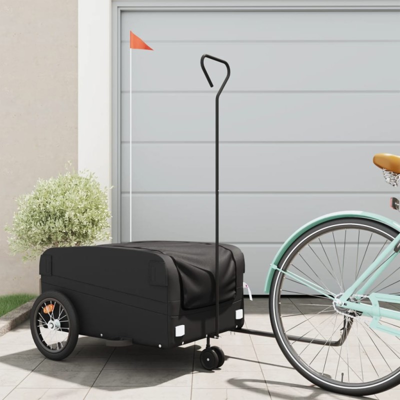 vidaXL Remolque para bicicleta hierro negro 45 kg vidaXL Remolque para bicicleta hierro negro 45 kg