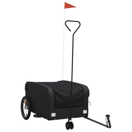 vidaXL Remolque para bicicleta hierro negro 45 kg