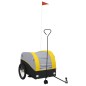 vidaXL Remolque para bicicleta hierro negro y amarillo 45 kg vidaXL Remolque para bicicleta hierro negro y amarillo 45 kg