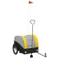 vidaXL Remolque para bicicleta hierro negro y amarillo 45 kg vidaXL Remolque para bicicleta hierro negro y amarillo 45 kg