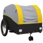 vidaXL Remolque para bicicleta hierro negro y amarillo 45 kg vidaXL Remolque para bicicleta hierro negro y amarillo 45 kg