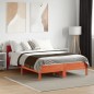 vidaXL Estructura cama con cabecero madera pino marrón cera 135x190 cm