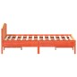 vidaXL Estructura cama con cabecero madera pino marrón cera 135x190 cm
