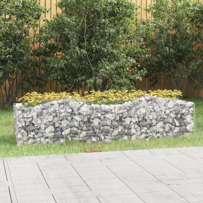 vidaXL Arriate de gaviones forma arco hierro galvanizado 200x50x50 cm vidaXL Arriate de gaviones forma arco hierro galvanizado 200x50x50 cm