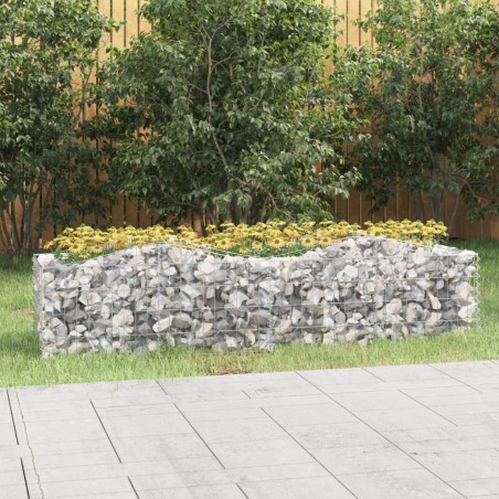 vidaXL Arriate de gaviones forma arco hierro galvanizado 200x50x50 cm