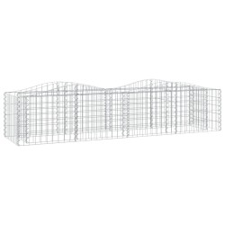 vidaXL Arriate de gaviones forma arco hierro galvanizado 200x50x50 cm