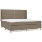 vidaXL Cama box spring con colchón tela gris taupe 200x200 cm vidaXL Cama box spring con colchón tela gris taupe 200x200 cm