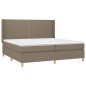 vidaXL Cama box spring con colchón tela gris taupe 200x200 cm vidaXL Cama box spring con colchón tela gris taupe 200x200 cm
