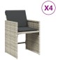 vidaXL Sillones de jardín con cojines 4 uds ratán sintético gris claro vidaXL Sillones de jardín con cojines 4 uds ratán sintético gris claro