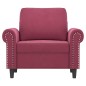 vidaXL Sillón de terciopelo rojo tinto 60 cm vidaXL Sillón de terciopelo rojo tinto 60 cm