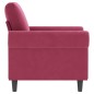 vidaXL Sillón de terciopelo rojo tinto 60 cm vidaXL Sillón de terciopelo rojo tinto 60 cm