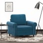 vidaXL Sillón de terciopelo azul 60 cm vidaXL Sillón de terciopelo azul 60 cm