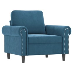 vidaXL Sillón de terciopelo azul 60 cm