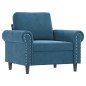 vidaXL Sillón de terciopelo azul 60 cm vidaXL Sillón de terciopelo azul 60 cm