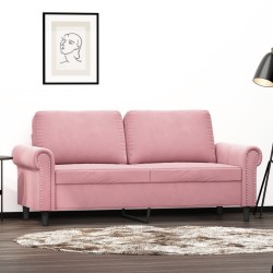 vidaXL Sofá de 2 plazas terciopelo rosa 140 cm