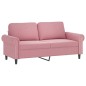vidaXL Sofá de 2 plazas terciopelo rosa 140 cm