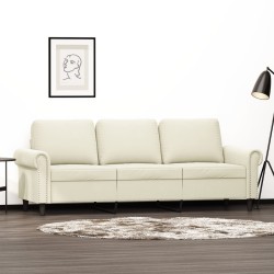 vidaXL Sofá de 3 plazas terciopelo color crema 180 cm