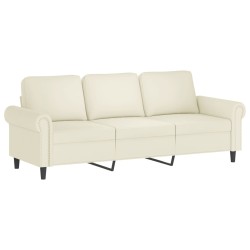 vidaXL Sofá de 3 plazas terciopelo color crema 180 cm