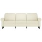 vidaXL Sofá de 3 plazas terciopelo color crema 180 cm vidaXL Sofá de 3 plazas terciopelo color crema 180 cm