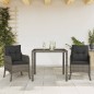 vidaXL Set comedor de jardín 3 piezas con cojines ratán sintético gris vidaXL Set comedor de jardín 3 piezas con cojines ratán sintético gris