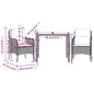 vidaXL Set comedor de jardín 3 piezas con cojines ratán sintético gris vidaXL Set comedor de jardín 3 piezas con cojines ratán sintético gris