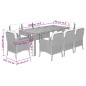 vidaXL Set comedor jardín 9 pzas y cojines ratán sintético gris vidaXL Set comedor jardín 9 pzas y cojines ratán sintético gris
