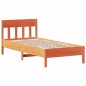 vidaXL Estructura cama con cabecero madera pino marrón cera 90x200 cm vidaXL Estructura cama con cabecero madera pino marrón cera 90x200 cm