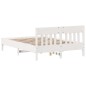 vidaXL Estructura de cama con cabecero madera pino blanco 140x190 cm vidaXL Estructura de cama con cabecero madera pino blanco 140x190 cm