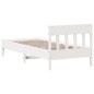 vidaXL Estructura de cama con cabecero madera pino blanco 90x190 cm vidaXL Estructura de cama con cabecero madera pino blanco 90x190 cm