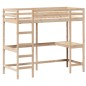 vidaXL Cama alta con escritorio madera maciza de pino 75x190 cm vidaXL Cama alta con escritorio madera maciza de pino 75x190 cm